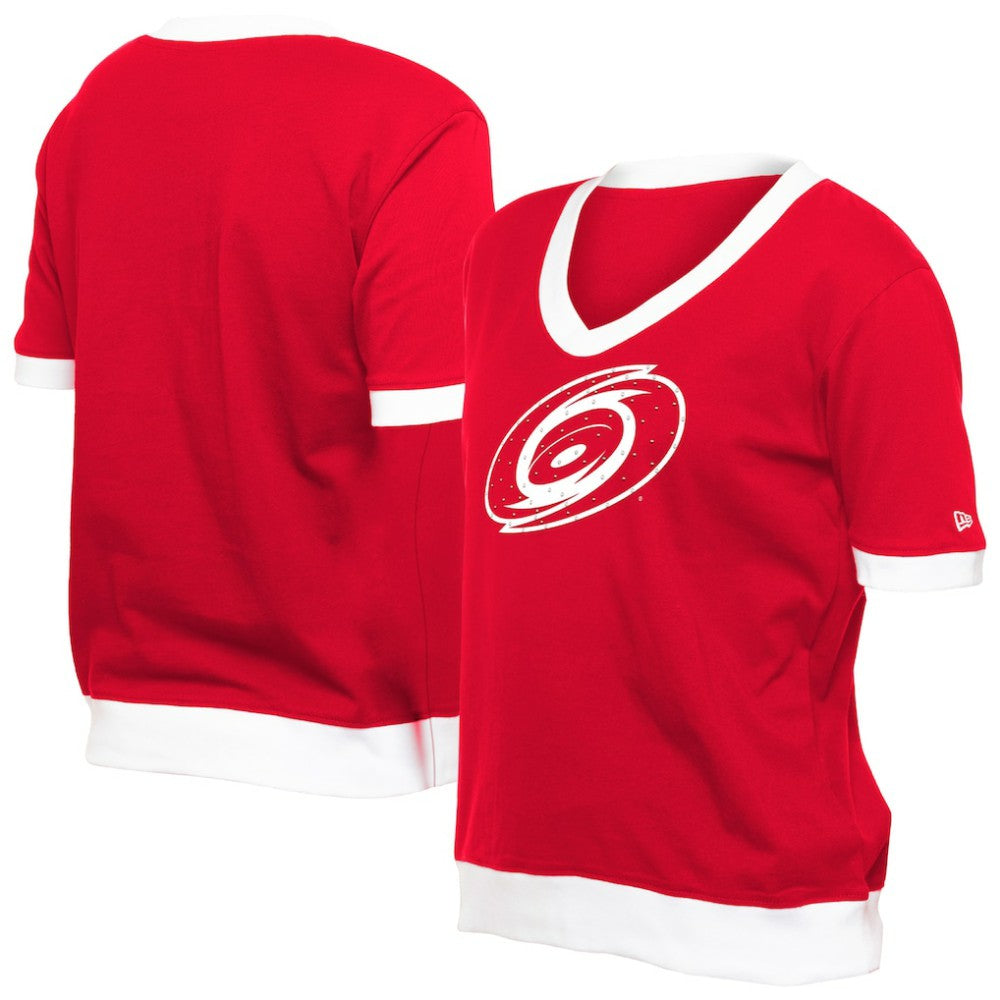 NHL Carolina Hurricanes New Era Women's Game Day Rhinestuds T-Shirt - Red