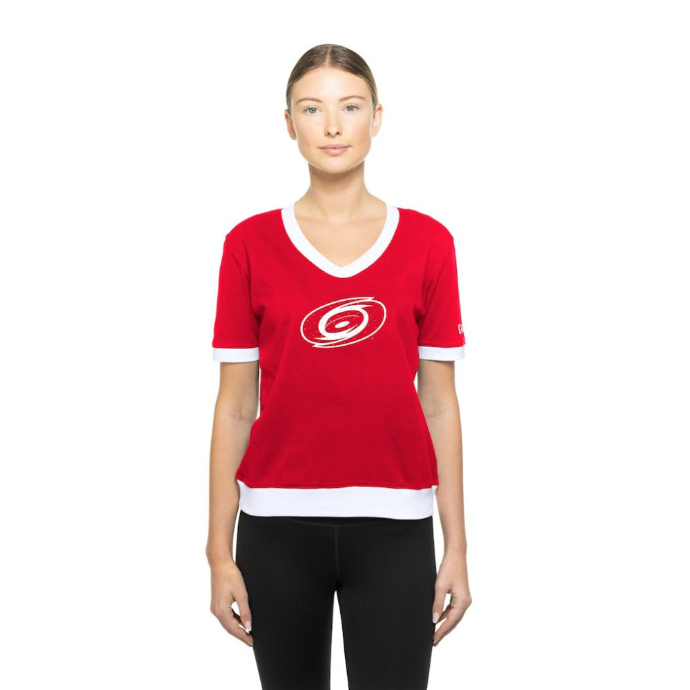 NHL Carolina Hurricanes New Era Women's Game Day Rhinestuds T-Shirt - Red