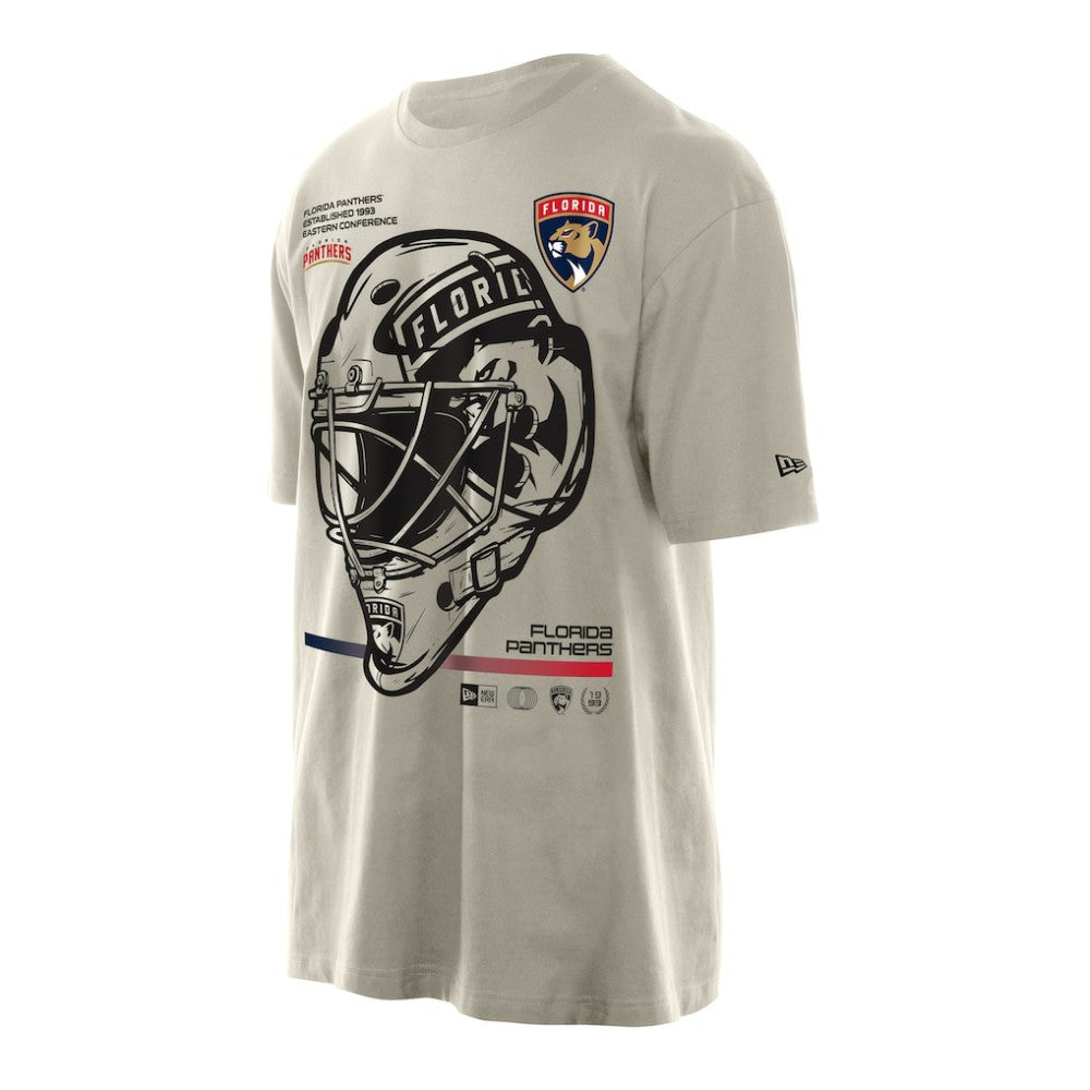 NHL Florida Panthers New Era Goalie Mask T-Shirt - Cream