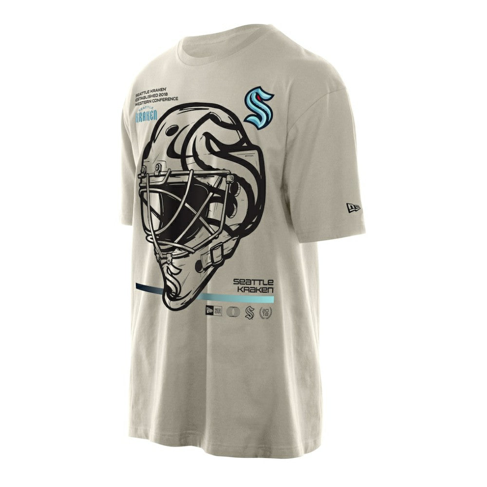 NHL Seattle Kraken New Era Goalie Mask T-Shirt - Tan