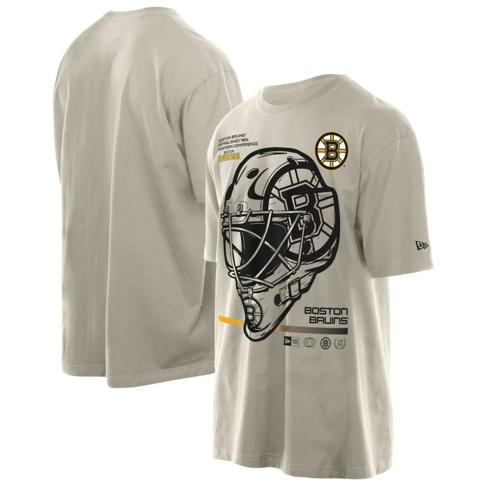 NHL Boston Bruins New Era Goalie Mask T-Shirt - Tan