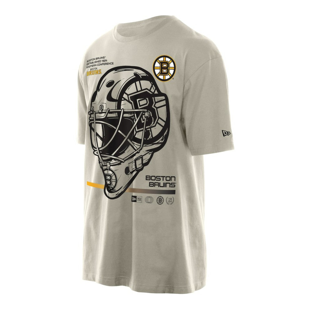 NHL Boston Bruins New Era Goalie Mask T-Shirt - Tan