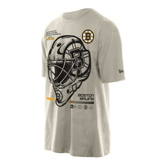 NHL Boston Bruins New Era Goalie Mask T-Shirt - Tan