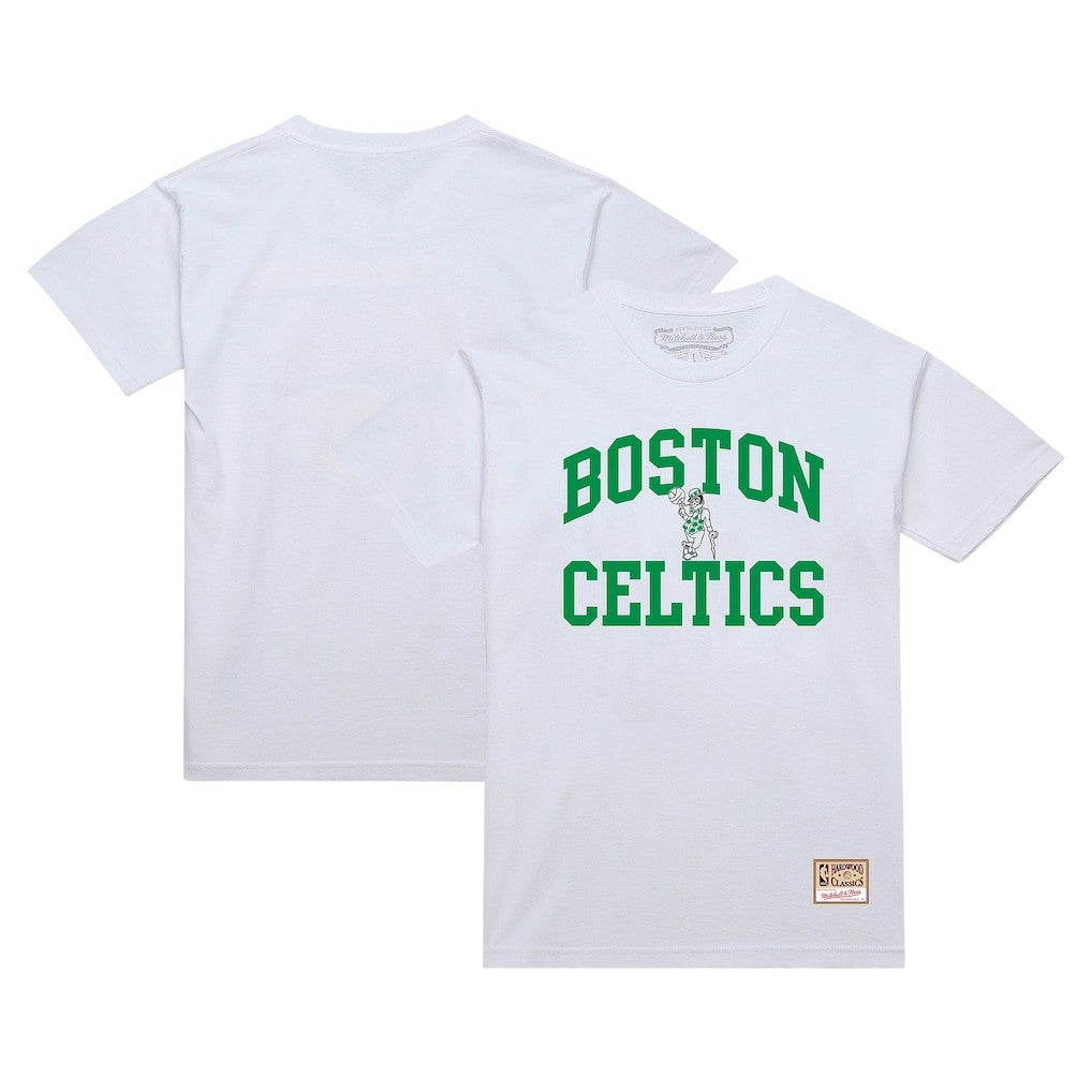 Boston Celtics Hardwood Classics Vintage Warm Up T-Shirt White