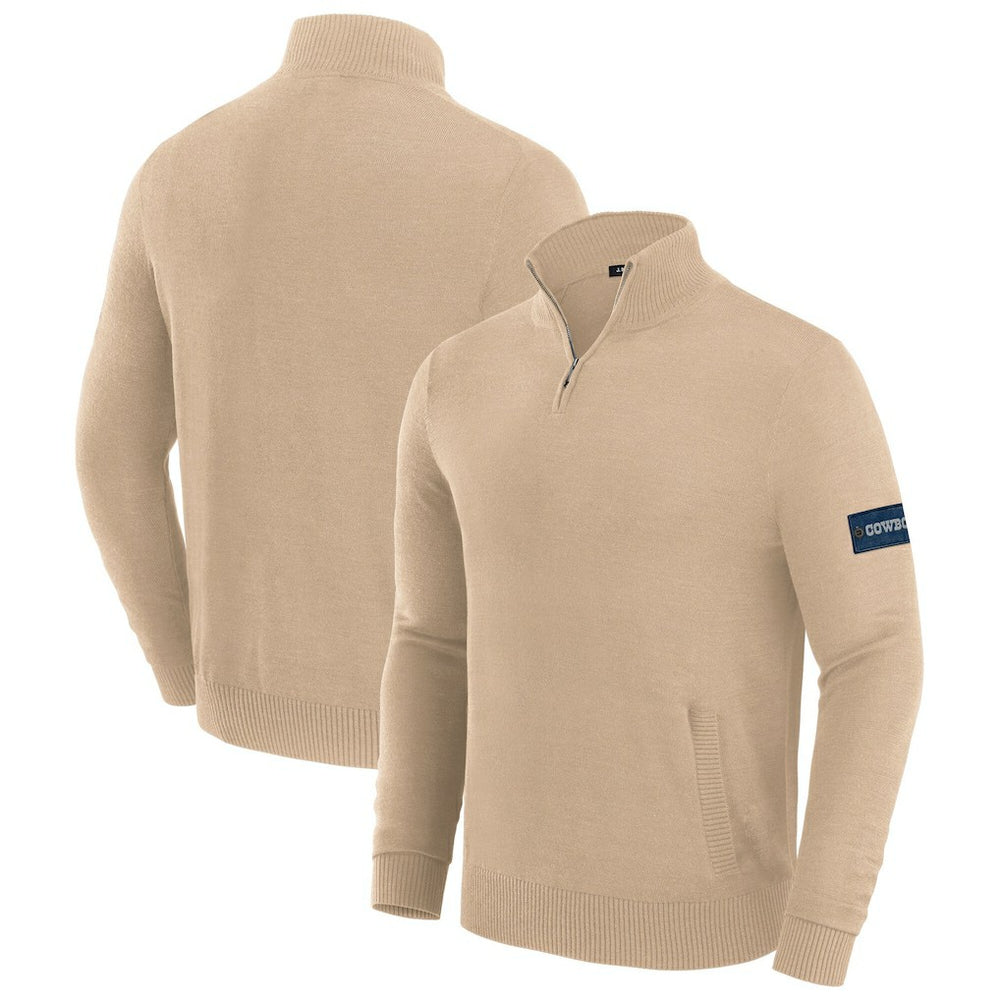 Dallas Cowboys J. Palmer Franchise Quarter-Zip Sweater Tan
