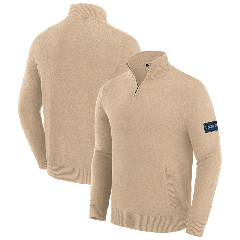 Dallas Cowboys J. Palmer Franchise Quarter-Zip Sweater Tan