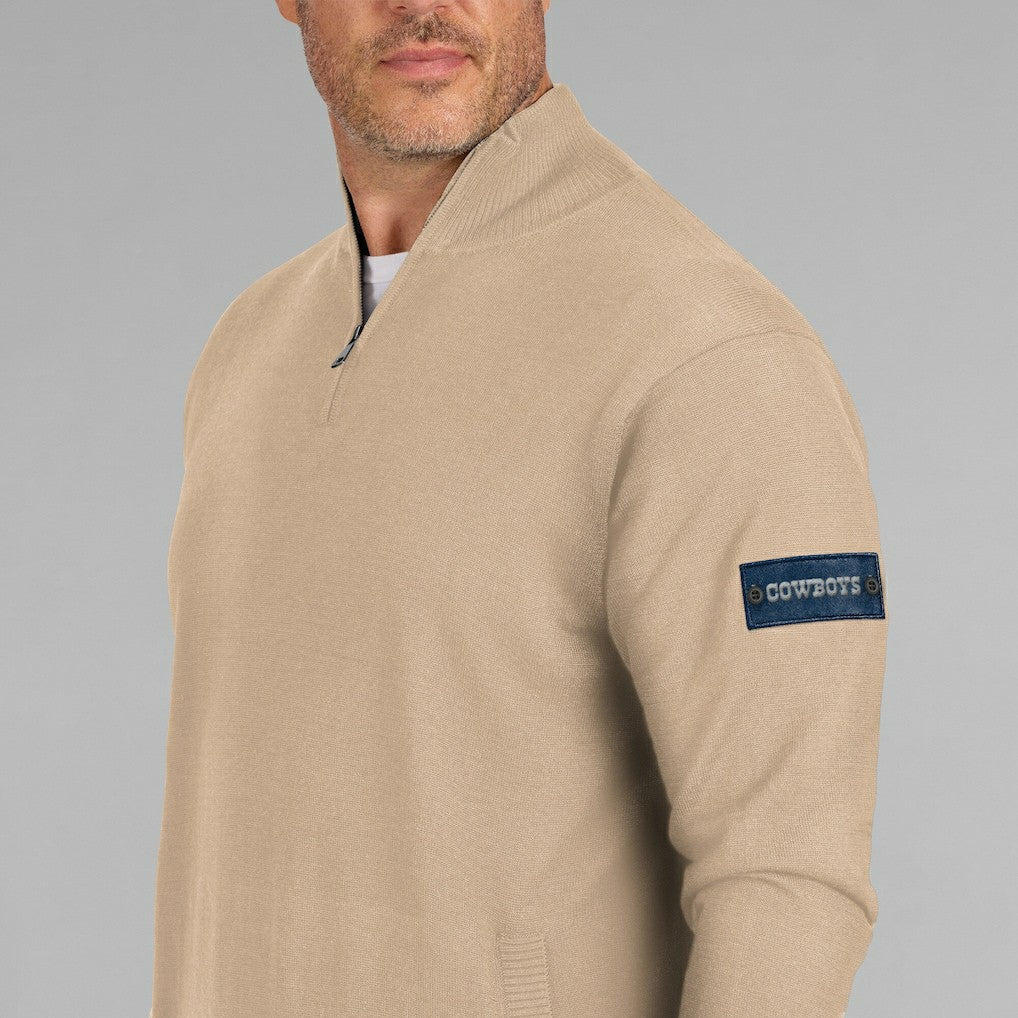 Dallas Cowboys J. Palmer Franchise Quarter-Zip Sweater Tan