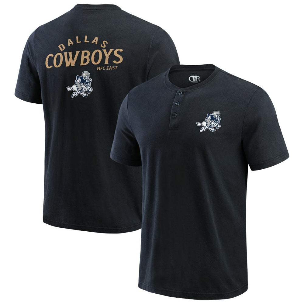 Dallas Cowboys Darius Rucker Collection Washed Henley T-Shirt Black