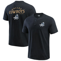 Dallas Cowboys Darius Rucker Collection Washed Henley T-Shirt Black