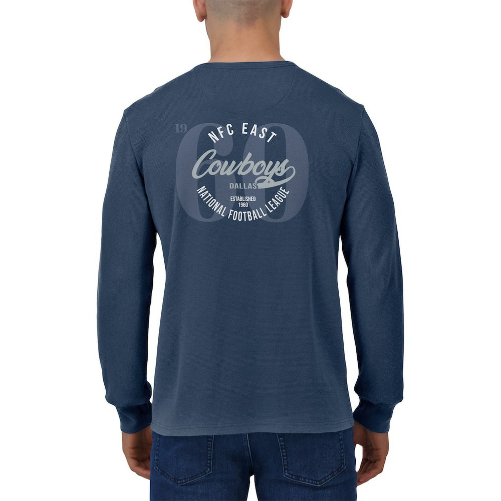 Dallas Cowboys Darius Rucker Collection Washed Waffle-Knit Long Sleeve T-Shirt Navy