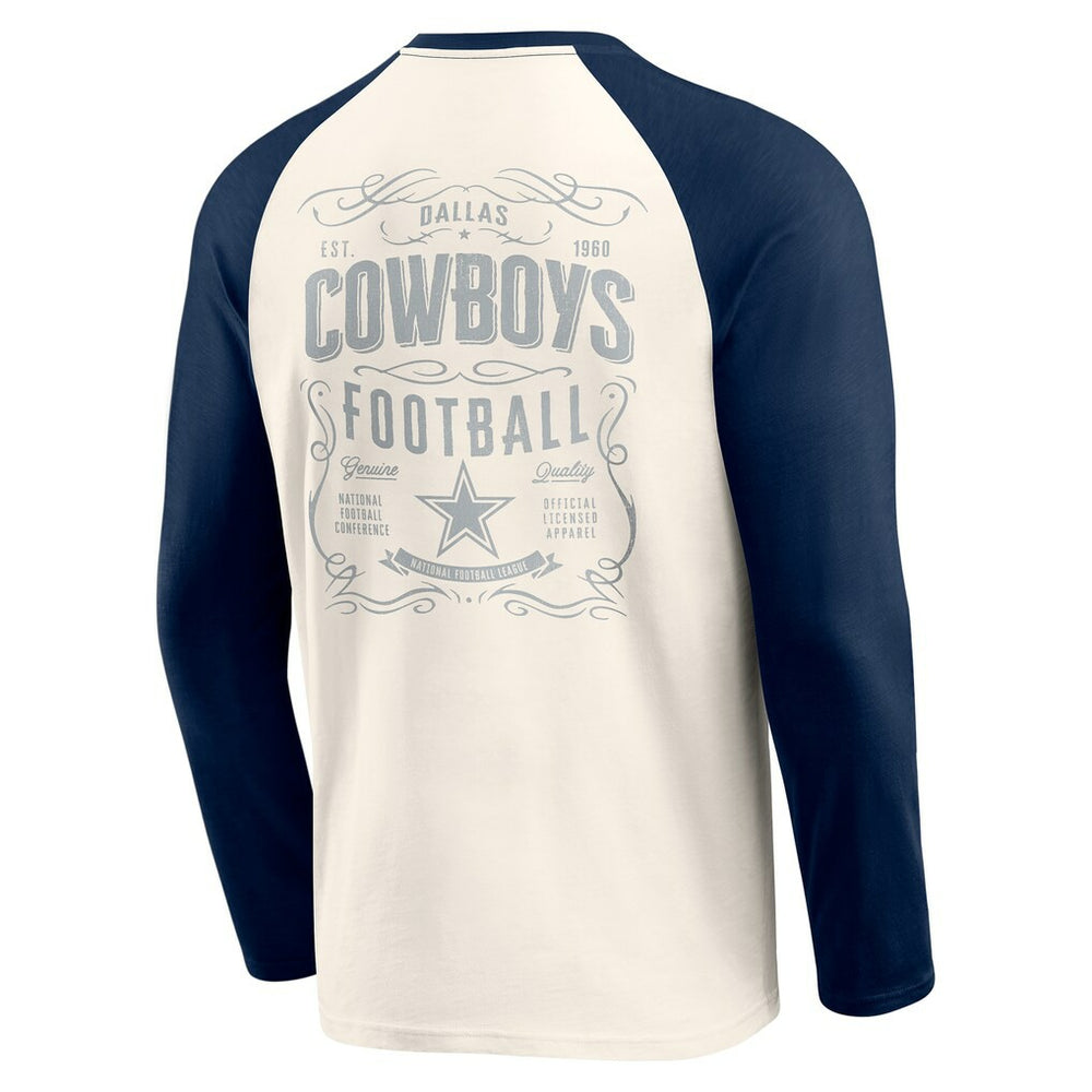 Dallas Cowboys Darius Rucker Collection Raglan Henley Long Sleeve T-Shirt White/Navy