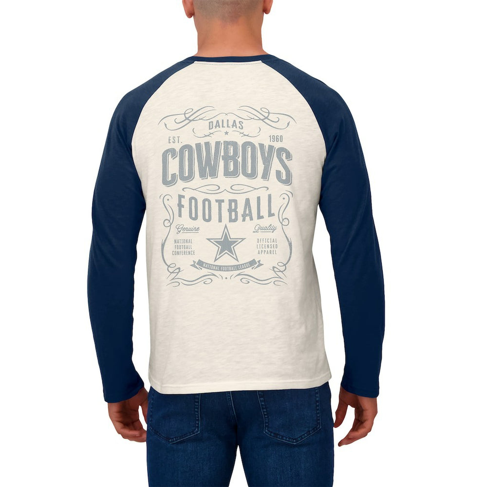Dallas Cowboys Darius Rucker Collection Raglan Henley Long Sleeve T-Shirt White/Navy