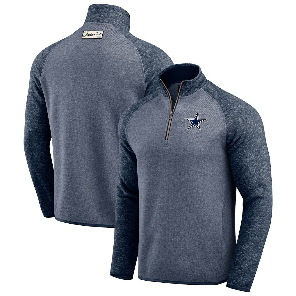 Dallas Cowboys Darius Rucker Collection Tonal Quarter-Zip Jacket Navy