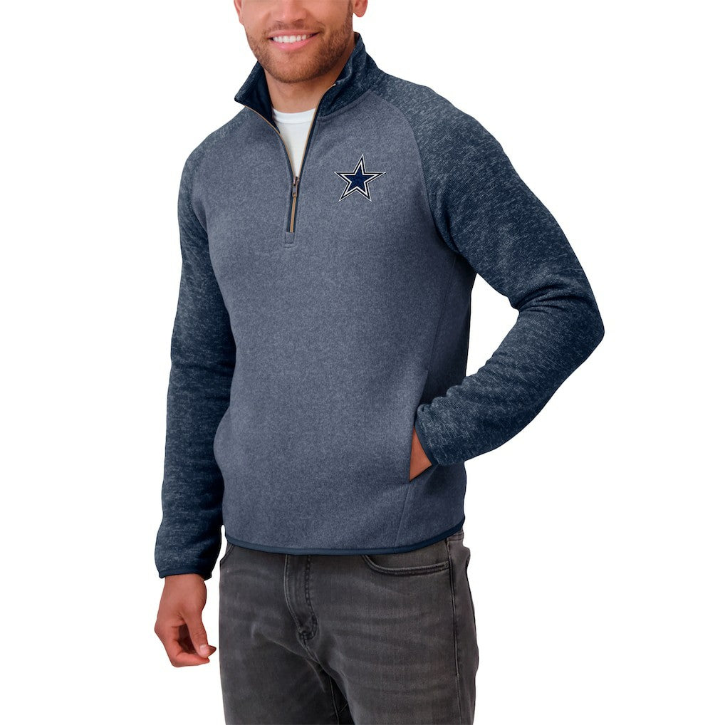 Dallas Cowboys Darius Rucker Collection Tonal Quarter-Zip Jacket Navy