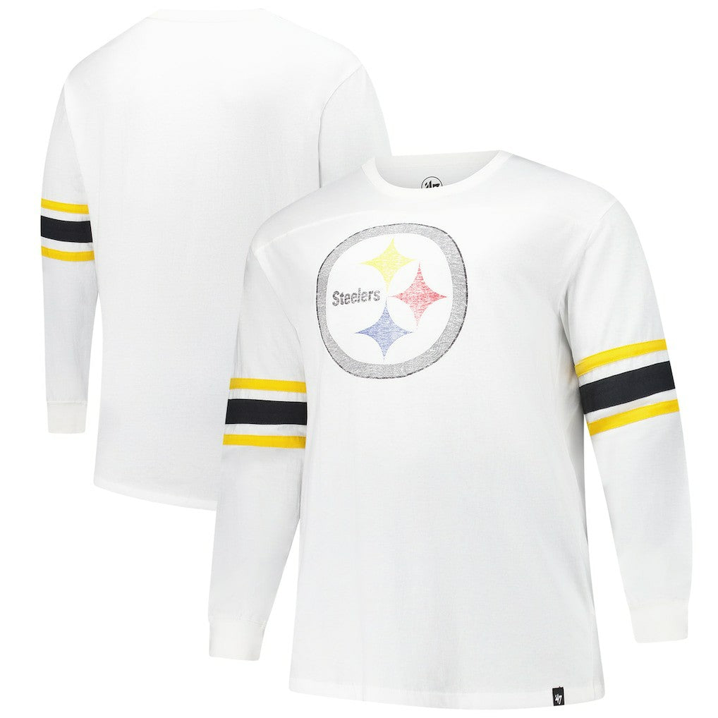Pittsburgh Steelers '47 Big & Tall Premier Brex Long Sleeve T-Shirt White