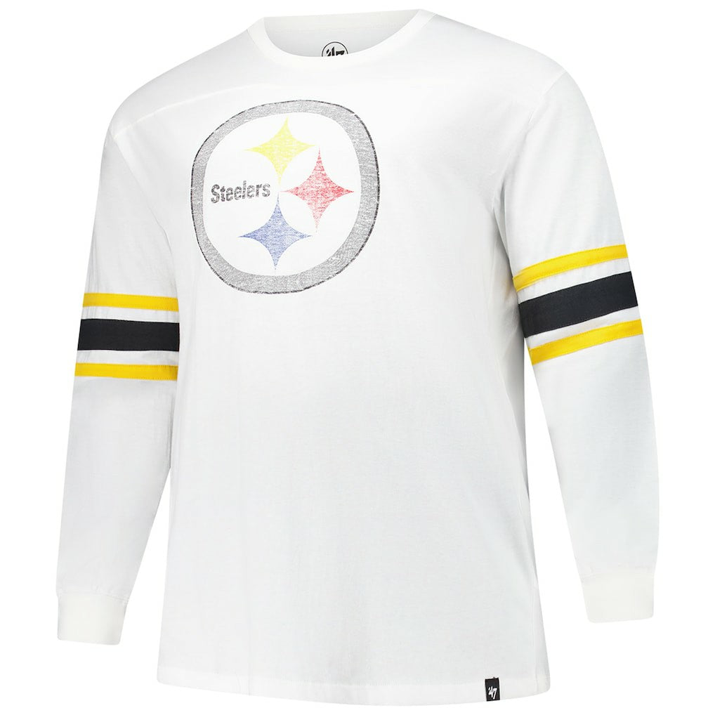 Pittsburgh Steelers '47 Big & Tall Premier Brex Long Sleeve T-Shirt White