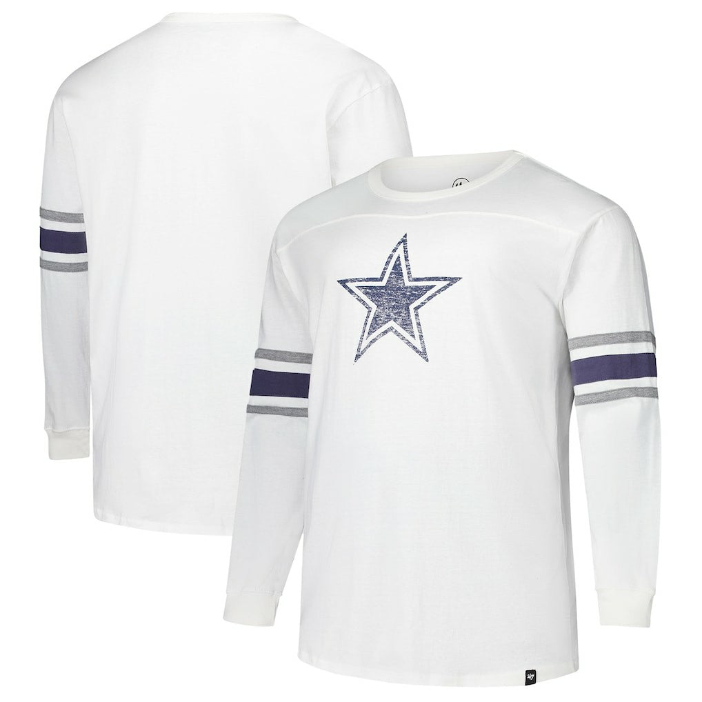 Dallas Cowboys '47 Big & Tall Premier Brex Long Sleeve T-Shirt White
