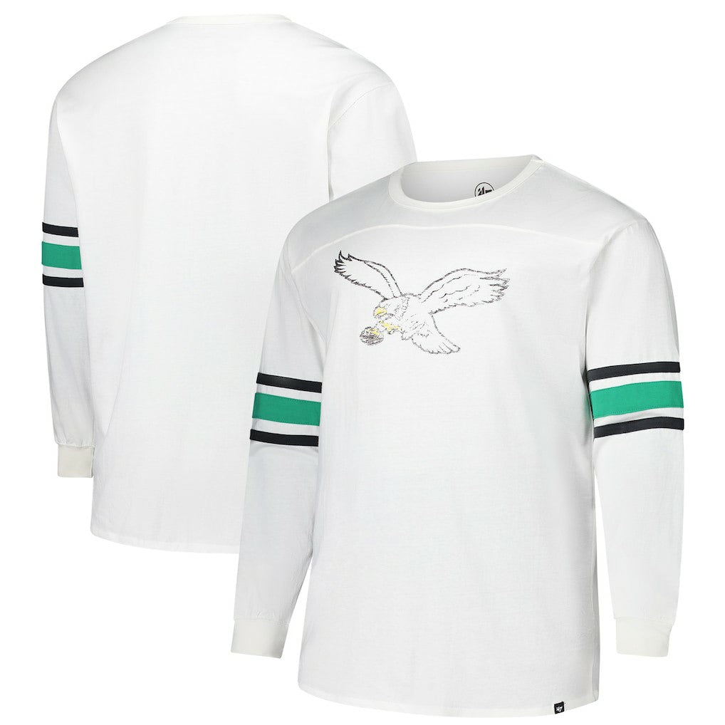 Philadelphia Eagles '47 Big & Tall Premier Brex Long Sleeve T-Shirt White