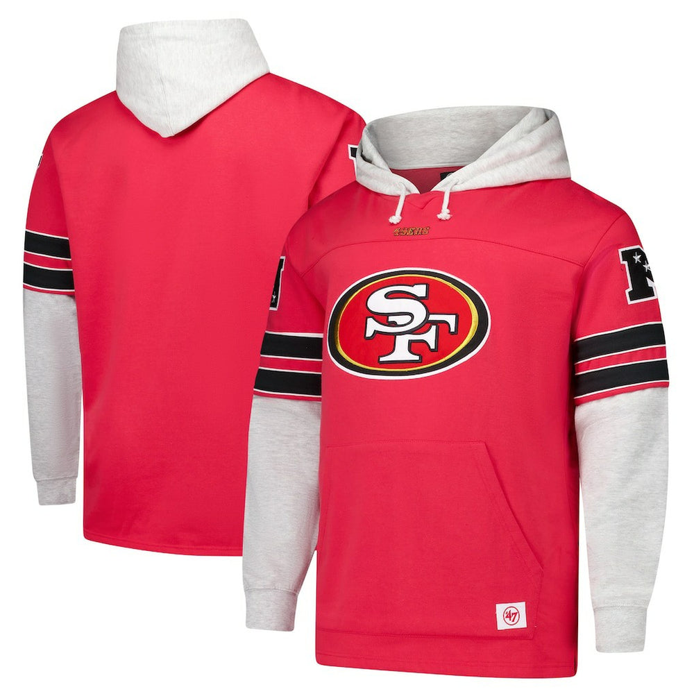 San Francisco 49ers '47 Big & Tall Lacer Pullover Hoodie Scarlet