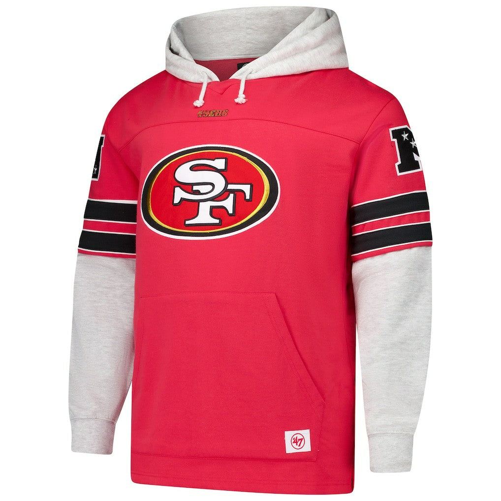 San Francisco 49ers '47 Big & Tall Lacer Pullover Hoodie Scarlet