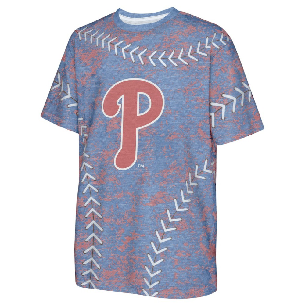 Philadelphia Phillies Youth Slide Score Bold T-Shirt - Royal T-shirts