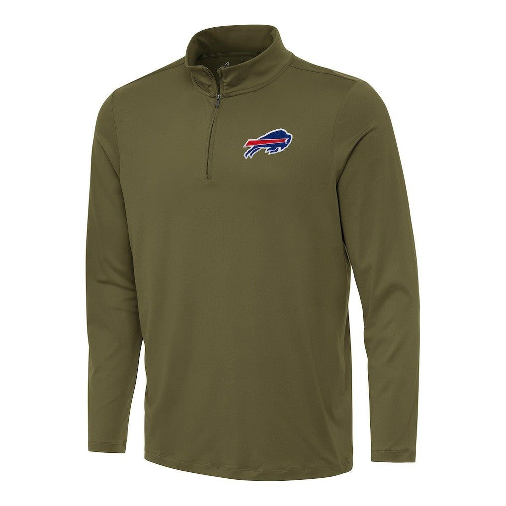 Buffalo Bills Antigua Reprocess Quarter-Zip Top Olive