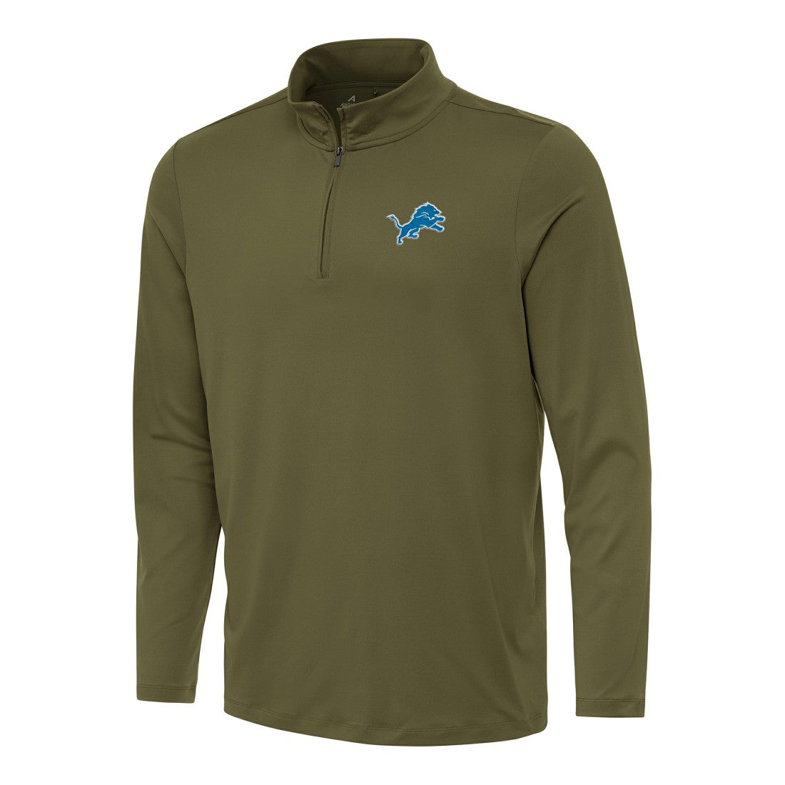 Detroit Lions Antigua Reprocess Quarter-Zip Top Olive