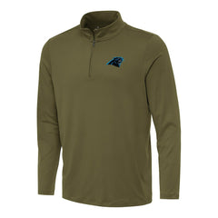 Carolina Panthers Antigua Reprocess Quarter-Zip Top Olive