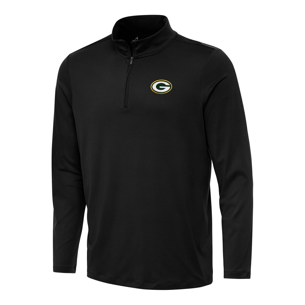Green Bay Packers Antigua Reprocess Quarter-Zip Top Black