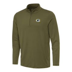 Green Bay Packers Antigua Reprocess Quarter-Zip Top Olive
