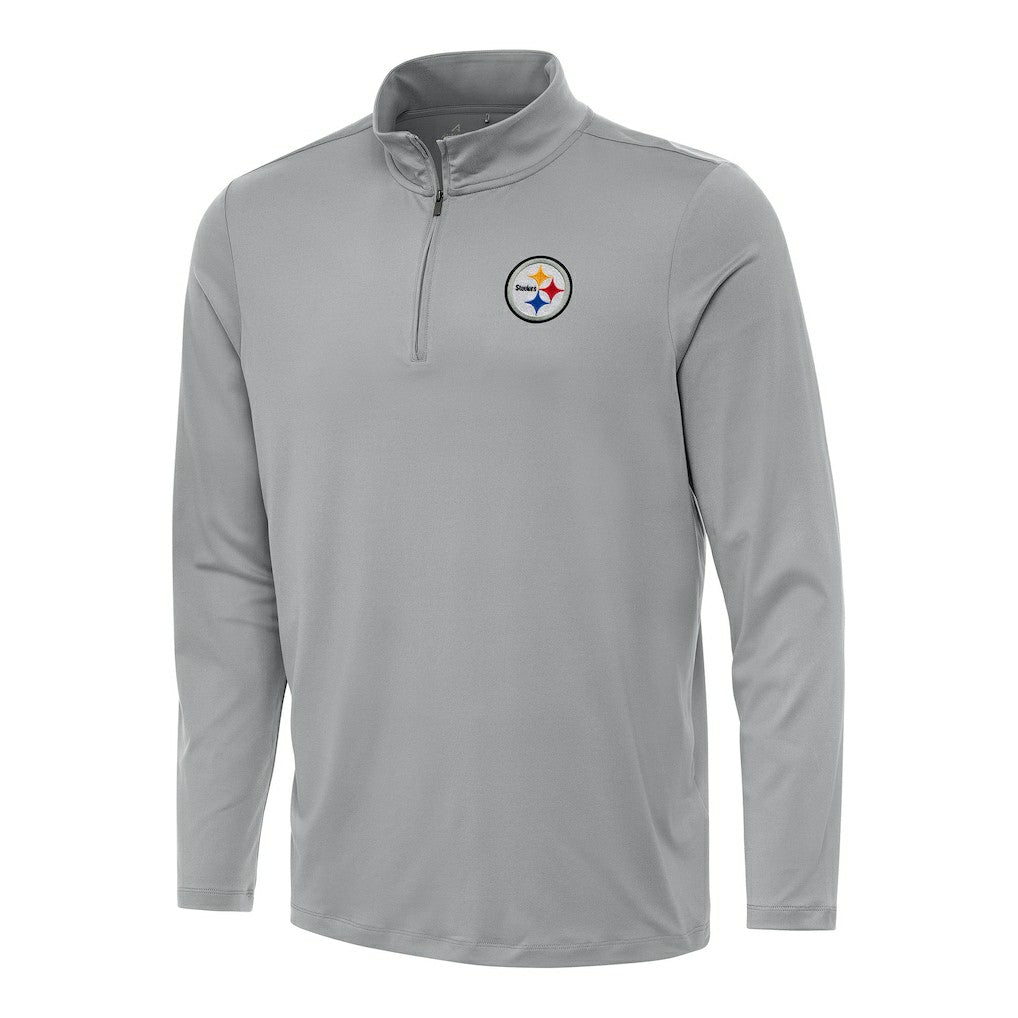 Pittsburgh Steelers Antigua Reprocess Quarter-Zip Top Gray