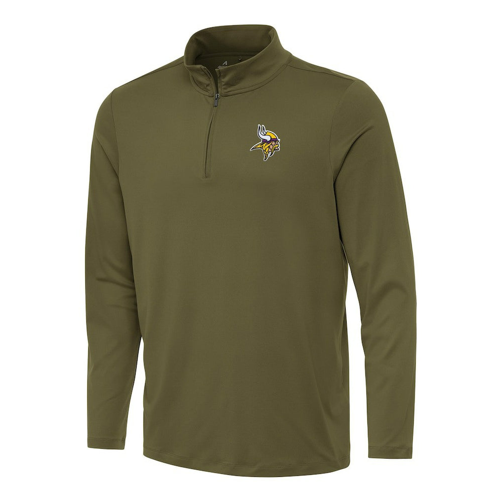 Minnesota Vikings Antigua Reprocess Quarter-Zip Top Olive