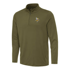 Minnesota Vikings Antigua Reprocess Quarter-Zip Top Olive