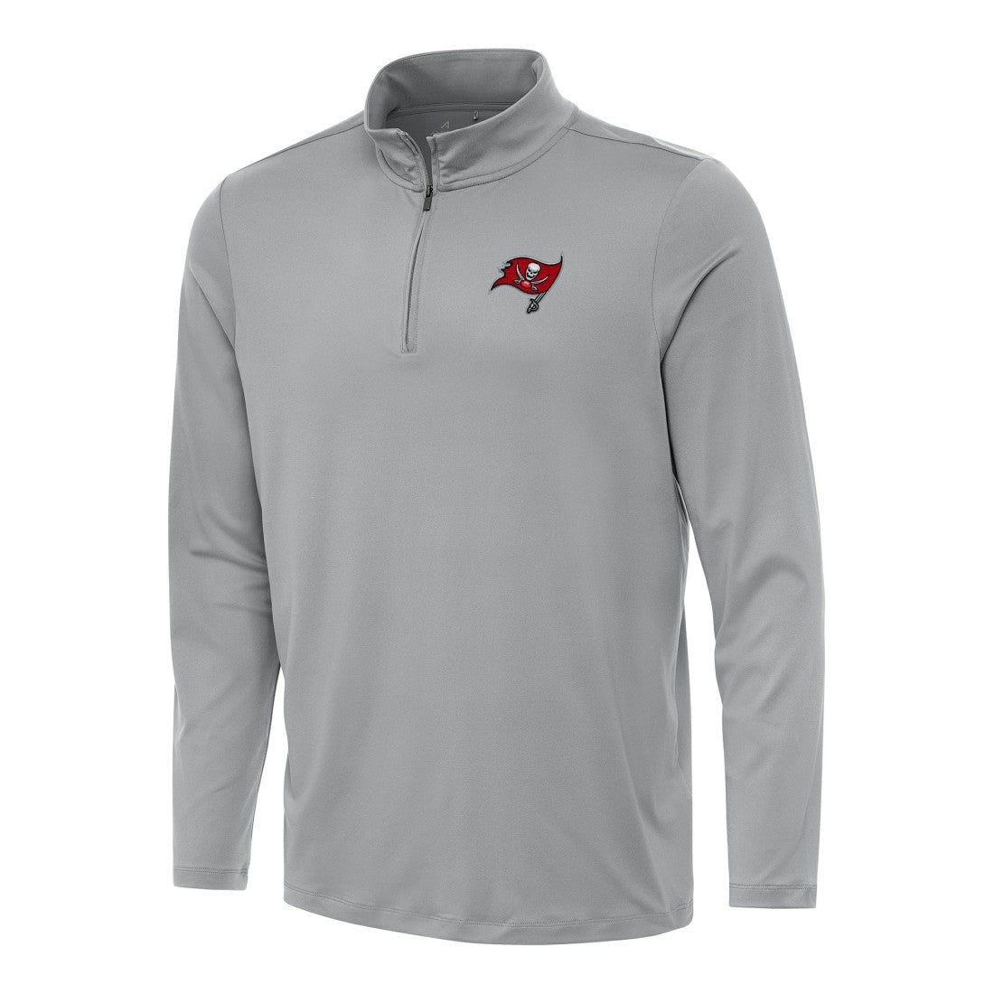 Tampa Bay Buccaneers Antigua Reprocess Quarter-Zip Top Gray