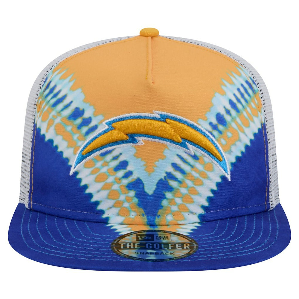 Los Angeles Chargers New Era Throwback Dye Golfer Snapback Hat Gold/Blue