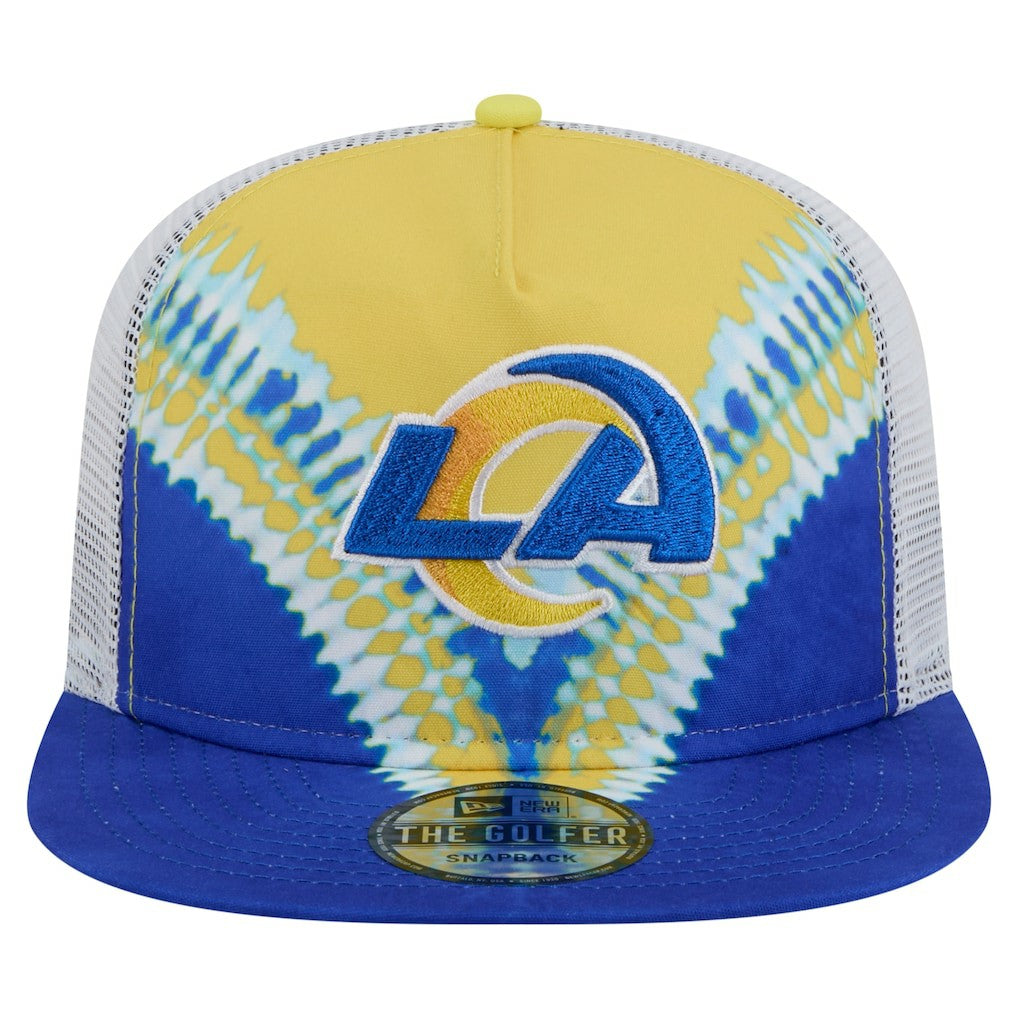 Los Angeles Rams New Era Throwback Dye Golfer Snapback Hat Gold/Royal