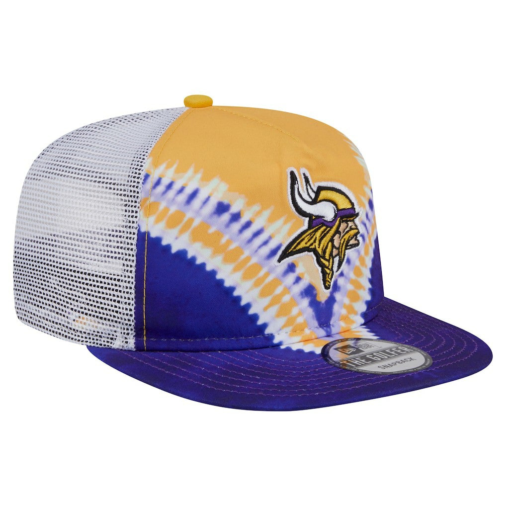 Minnesota Vikings New Era Throwback Dye Golfer Snapback Hat Gold/Purple