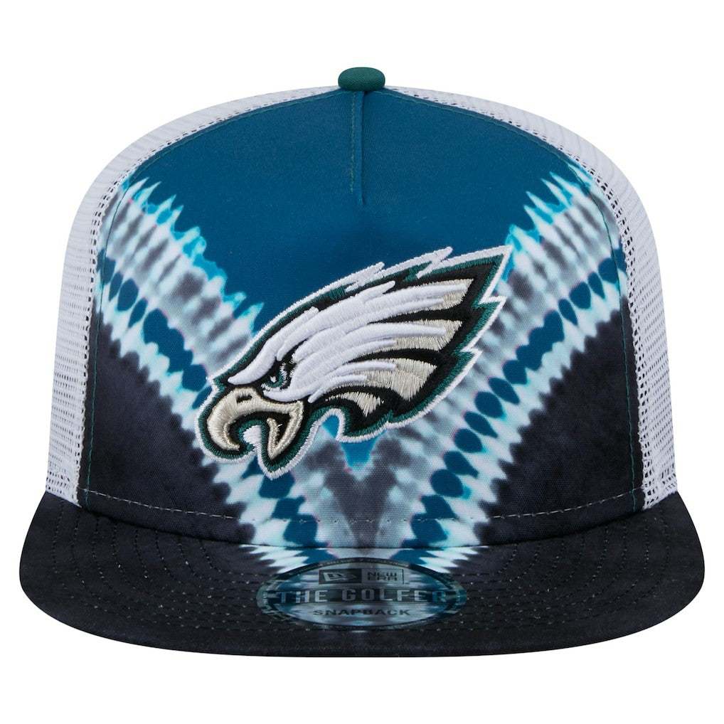 Philadelphia Eagles New Era Throwback Dye Golfer Snapback Hat Midnight Green/Black