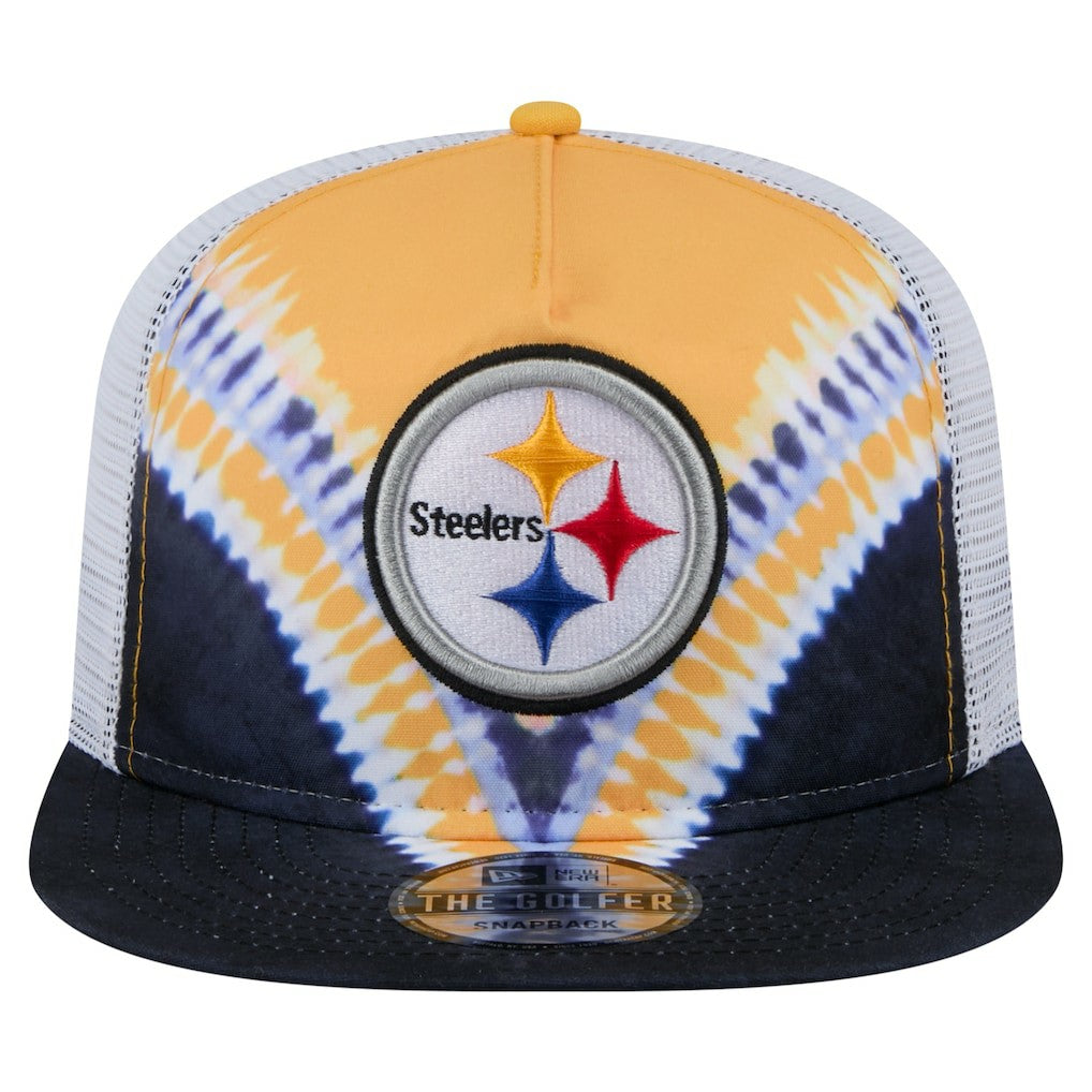 Pittsburgh Steelers New Era Throwback Dye Golfer Snapback Hat Gold/Black