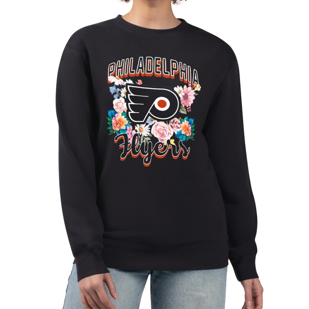 NHL Philadelphia Flyers G-III 4Her by Carl Banks Women's Flower Logo Pullover Sweatshirt - Black
