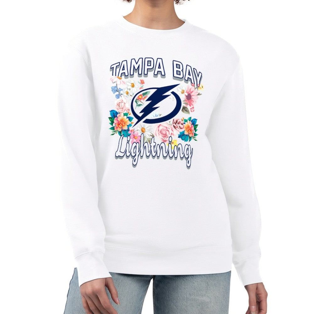 NHL Tampa Bay Lightning G-III 4Her by Carl Banks Women's Flower Logo Pullover Sweatshirt - White