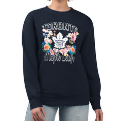 NHL Toronto Maple Leafs G-III 4Her by Carl Banks Women's Flower Logo Pullover Sweatshirt - Navy