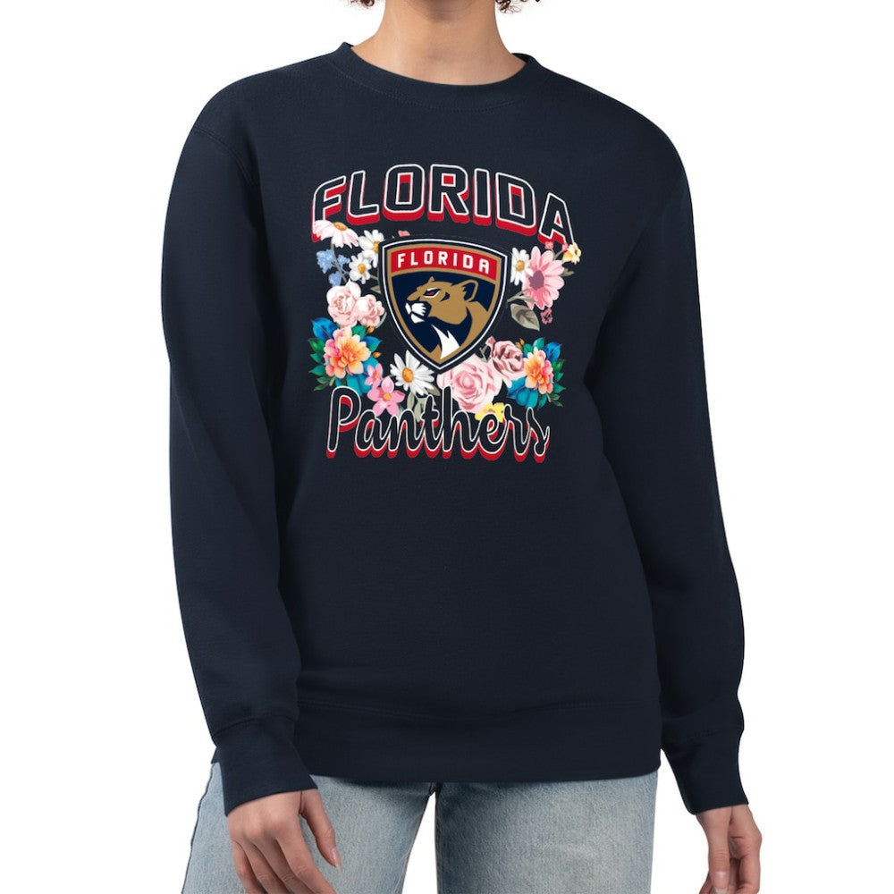 NHL Florida Panthers G-III 4Her by Carl Banks Women's Flower Logo Pullover Sweatshirt - Navy