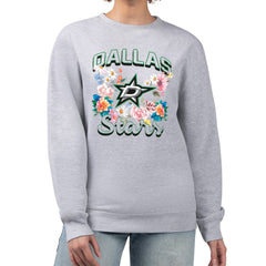 NHL Dallas Stars G-III 4Her by Carl Banks Women's Flower Logo Pullover Sweatshirt - Heather Gray