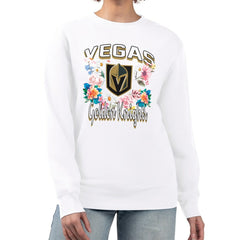 NHL Vegas Golden Knights G-III 4Her by Carl Banks Women's Flower Logo Pullover Sweatshirt - White