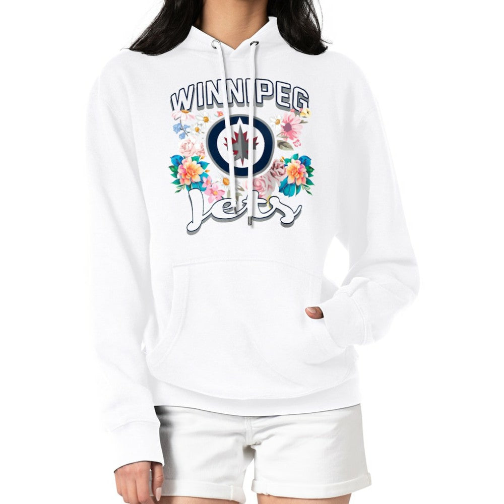 NHL Winnipeg Jets G-III 4Her by Carl Banks Women's Flower Logo Pullover Hoodie - White