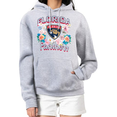 NHL Florida Panthers G-III 4Her by Carl Banks Women's Flower Logo Pullover Hoodie - Heather Gray