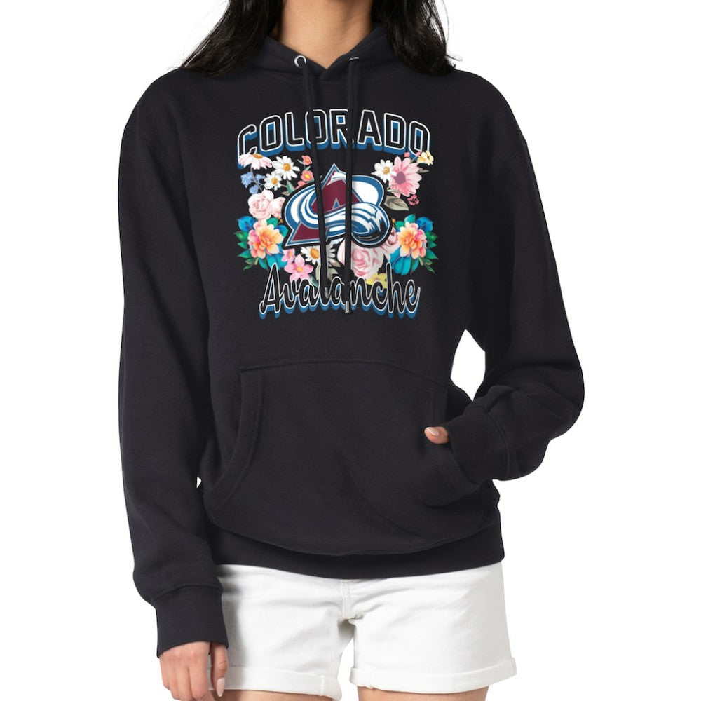 NHL Colorado Avalanche G-III 4Her by Carl Banks Women's Flower Logo Pullover Hoodie - Black