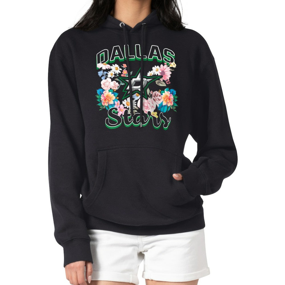 NHL Dallas Stars G-III 4Her by Carl Banks Women's Flower Logo Pullover Hoodie - Black