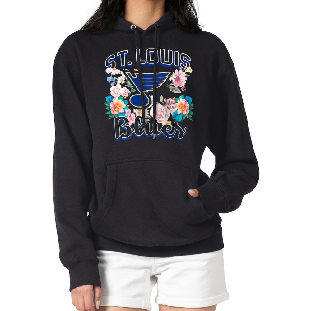 NHL St. Louis Blues G-III 4Her by Carl Banks Women's Flower Logo Pullover Hoodie - Black